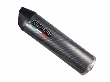 Piese moto - Slip-on exhaust GPR FURORE EVO4 E5.A.76.CAT.FP4 Inox Carbon look including removable db killer, link pipe and catalyst