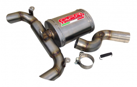 Piese moto - Slip-on exhaust GPR OVAL S.97.TO Brushed Titanium including removable db killer and link pipe