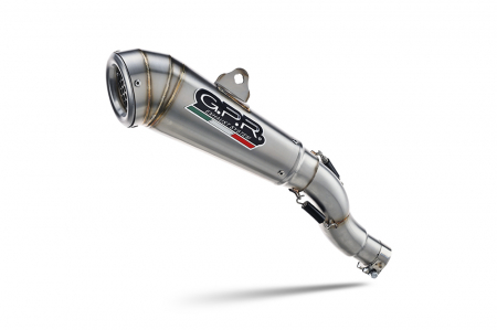 Piese moto - Slip-on exhaust GPR POWERCONE EVO E5.D.137.3.CAT.PCEV Brushed Stainless steel including removable db killer, link pipe and catalyst