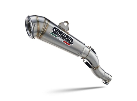 Slip-on exhaust GPR POWERCONE EVO E5.KT.108.1.PCEV Brushed Stainless steel including removable db killer and link pipe [1]