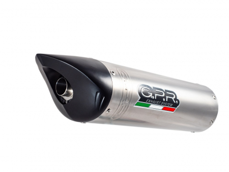 Piese moto - Slip-on exhaust GPR TIBURON BE.2.TIBTO Brushed Titanium including removable db killer and link pipe