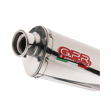 Slip-on exhaust GPR TRIOVAL BE.16.TRI Polished Stainless Steel including removable db killer and link pipe [1]