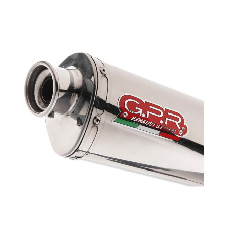 Slip-on exhaust GPR TRIOVAL E5.S.206.TRI Polished Stainless Steel including removable db killer and link pipe [1]