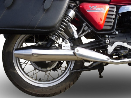 Piese moto - Slip-on exhaust GPR VINTACONE BMW.88.VIC Brushed Stainless steel including removable db killer and link pipe