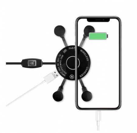 Suport telefon moto FreedConn MC7W cu incarcare wireless [6]