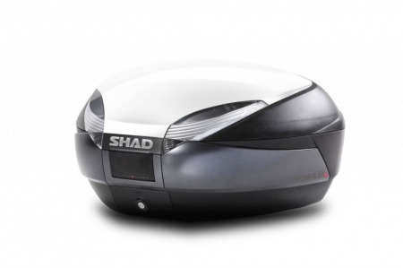 Piese moto - Top case cu capac colorat SHAD SH48 Alb with PREMIUM SMART lock