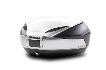 Piese moto - Top case cu capac colorat SHAD SH48 Alb with PREMIUM SMART lock