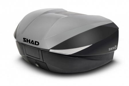 Piese moto - Top case cu capac colorat SHAD SH58X New titanium with PREMIUM lock