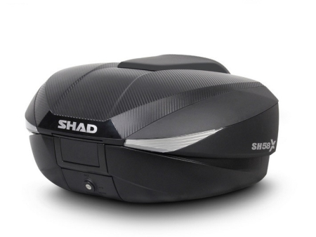 Piese moto - Top case SHAD SH58X D0B58206B Carbon (expandable concept) with PREMIUM lock and backrest