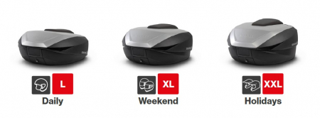 Top case SHAD SH59X D0B59200 negru cu capac de aluminiu (expandable concept) with PREMIUM SMART lock [1]