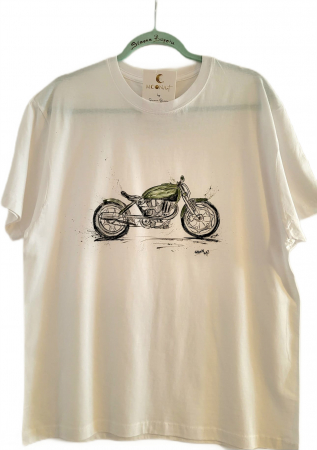 CASUAL - Tricou MOONArt Cafe Racer Green