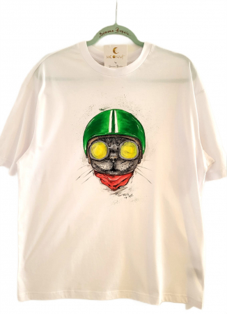CASUAL - Tricou MOONArt Retro Cat