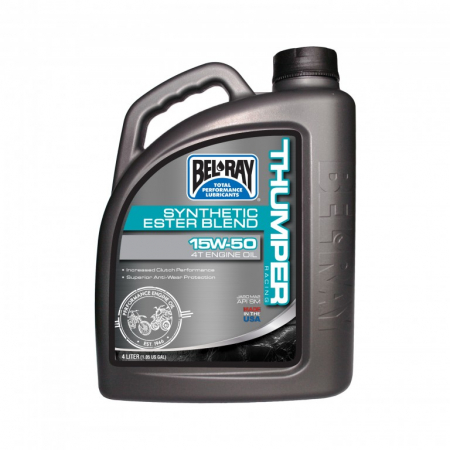 Piese moto - Ulei de motor Bel-Ray THUMPER RACING SYNTHETIC ESTER BLEND 4T 15W-50 4 l