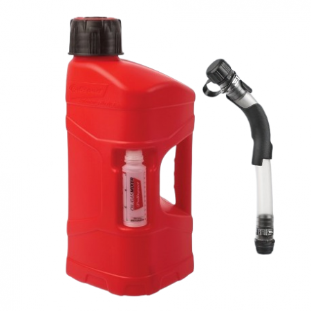 Piese moto - Utility can POLISPORT PROOCTANE 10 l with standard cap + 100 ml mixer + hose clear red
