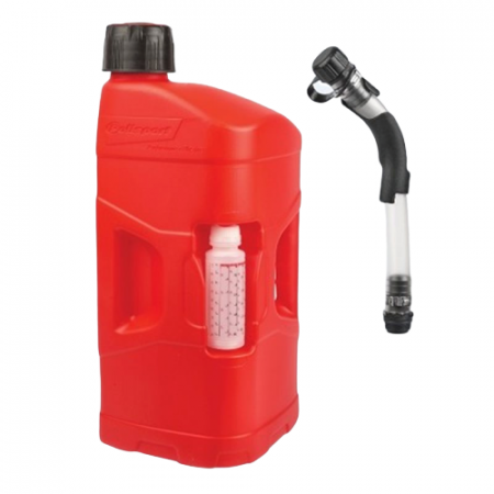 Piese moto - Utility can POLISPORT PROOCTANE 20 l with standard cap + 250 ml mixer + hose clear red