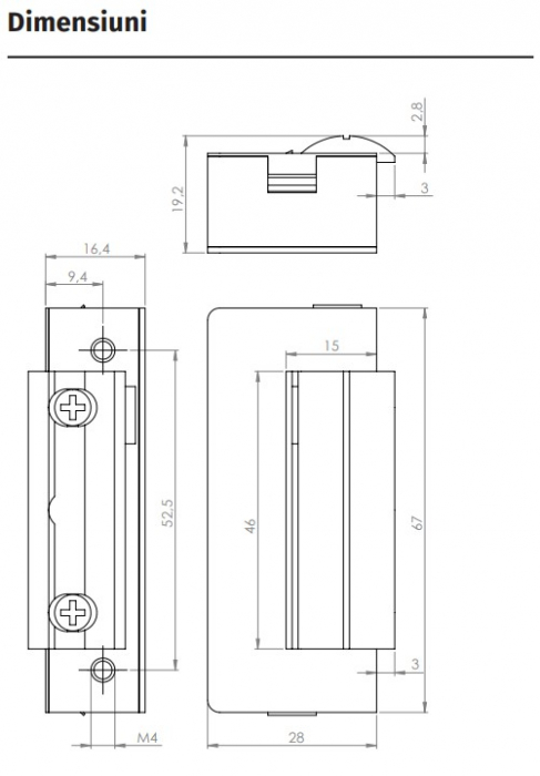 DORCAS-41AaF * Incuietoare electromagnetica incastrabila de tip strike, fail-secure [5]