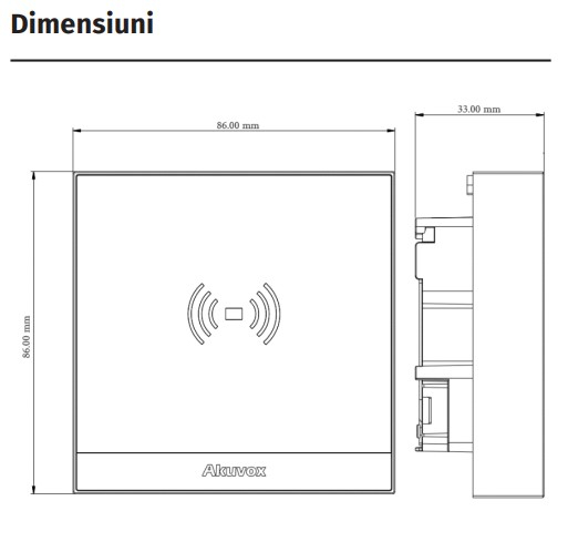 A02S *  Controler de acces IP pentru o usa bidirectionala cu cititor RFID dual (EM 125KHz, MF/NFC 13.56MHz) si tastatura numerica [2]