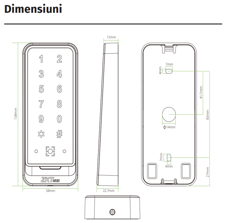 ACC-ER-QR600-VK-1 * Cititor de proximitate RFID EM 125kHz, PIN si cod QR, cu comunicatie Wiegand sau RS485, tastatura touch, IP65 [3]