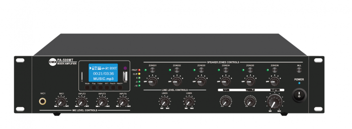 CMX DA-240MT AMP * 240W RMS mixer amplificator de 6 zone (100V), reglaj volum independent pe 6 zone, FM tuner, 4 intrari de microfon [1]