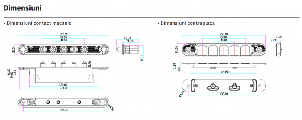 DLK-405-5 * Contact mecanic cu cinci contacte pentru alimentarea incuietorilor electrice montate pe foaia de usa [2]