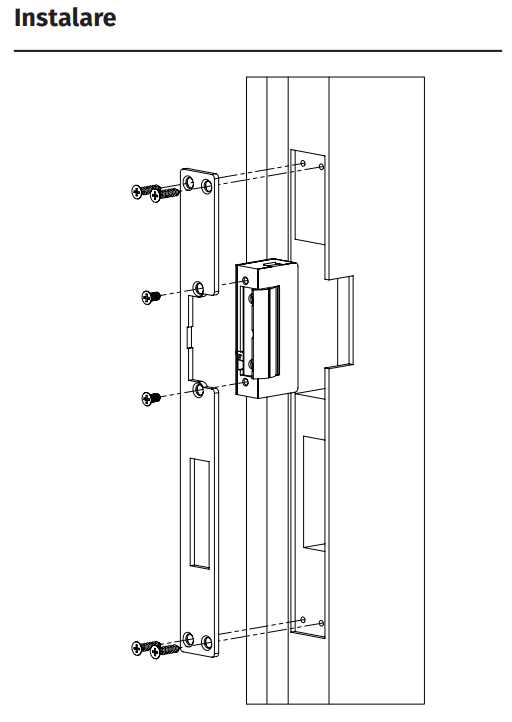 DORCAS-SF99-2-NF305/LX * Yala electromecanica incastrabila rezistenta la foc, EI120, cu suport de montare [2]