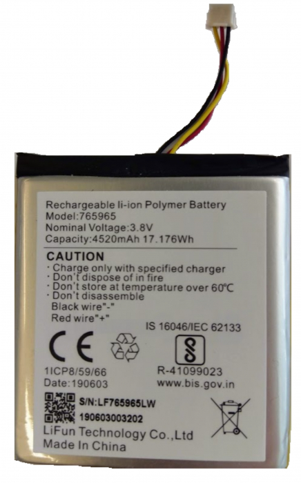 DS-PA-BATTERY  * Acumulator Li-Ion Polimer 3.8V, 4520mAh, baterie back-up folosita in centralele de alarma AX Pro [1]