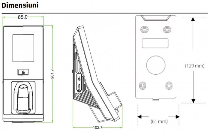 InPULSE+ * Controler de acces cu functie de pontaj, cu recunoastere vene, amprente, cititor de proximitate si cod PIN [6]
