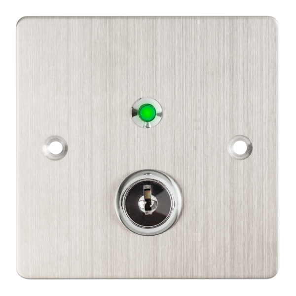 KY-B-SS-2-rdgn * Buton de iesire incastrabil/aplicabil cu carcasa, cu cheie, cu led [2]