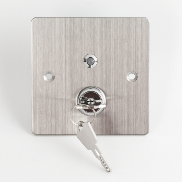 KY-B-SS-2-rdgn * Buton de iesire incastrabil/aplicabil cu carcasa, cu cheie, cu led [1]