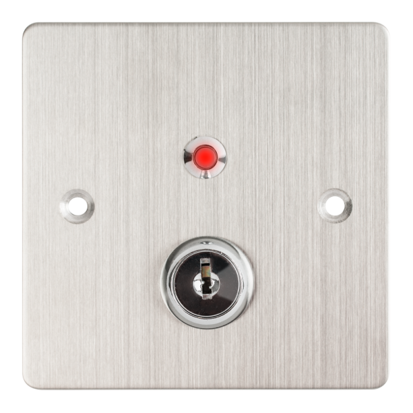 KY-B-SS-2-rdgn * Buton de iesire incastrabil/aplicabil cu carcasa, cu cheie, cu led [3]