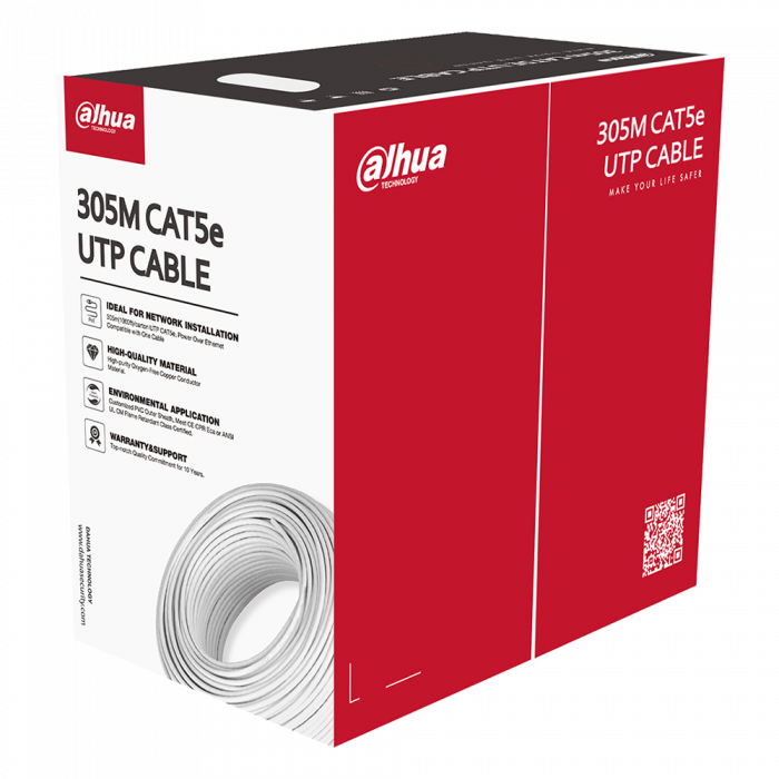 PFM920I-5EUN * Cablu UTP DAHUACatergorie: 5eFrezventa: 100MHzCuloare: albaDiametru conductor: 0.45mm [1]