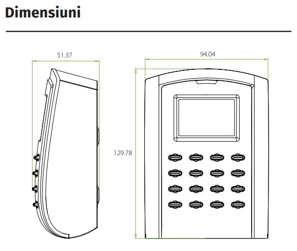 RFAP-103-MF * Controler de acces cu functie de pontaj, cu tastatura si cititor de proximitate incorporat (13.56MHz) [6]