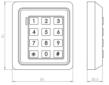 SK-30EM * Controler de acces standalone cu tastatura si cititor de carduri EM 125kHz [3]