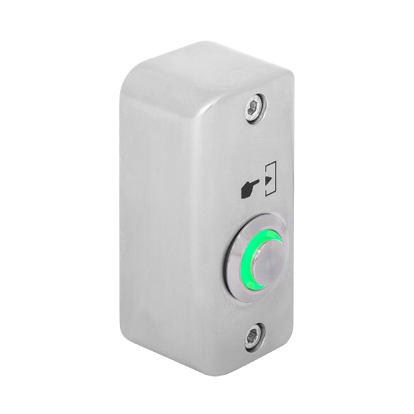 SMB-S001(LED)-GN * Buton de iesire aplicabil cu LED de semnalizare verde, din aliaj  de Zinc cu posibilitate de montare la exterior, IP65 [1]