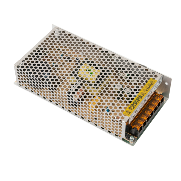 YLI-12-10 * Sursa de alimentare in comutatie de 12Vcc/10A, stabilizata,  tensiune ajustabila, carcasa metalica perforata, LED de stare [1]