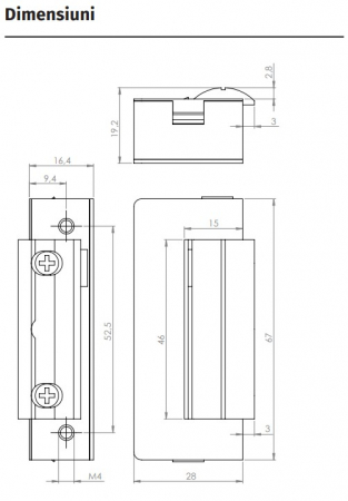 DORCAS-41AaF * Incuietoare electromagnetica incastrabila de tip strike, fail-secure [4]