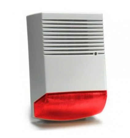 Sirene efractie - BS-1 * Sirena pentru instalare la exterior, autoalimentata, cu FLASH ROSU si circuit backup