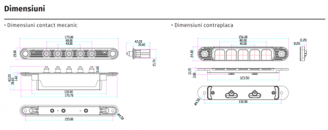 DLK-405-5 * Contact mecanic cu cinci contacte pentru alimentarea incuietorilor electrice montate pe foaia de usa [1]