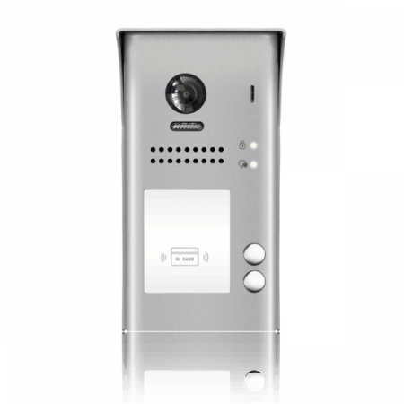 Interfonie video - DT607-ID-S2(v2) * Panou video color de apel exterior, cu conexiune pe 2 fire, camera WIDE ANGLE 170°, pentru doi abonati, control acces