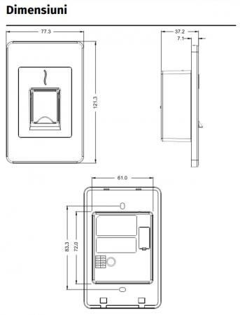 FPR-1500 * Cititor de amprente si cartele de proximitate, cu montare incastrata, pentru centrale de control acces biometrice [4]