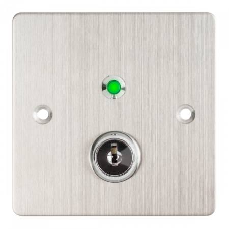 KY-B-SS-2-rdgn * Buton de iesire incastrabil/aplicabil cu carcasa, cu cheie, cu led [1]