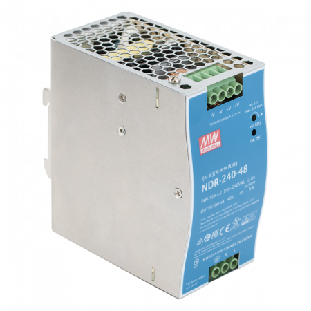 NDR-240-48 * Sursa de alimentare industriala 48vcc/ 240W, cu o singura iesire, montare pe sina DIN Surse alimentare - NDR-240-48 * Sursa de alimentare industriala 48vcc/ 240W, cu o singura iesire, montare pe sina DIN