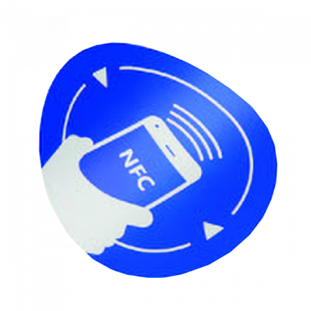 NFC-3016-bl * Tag NFC autoadeziv, rotund, albastru Carduri, taguri, bratari, etichete - NFC-3016-bl * Tag NFC autoadeziv, rotund, albastru