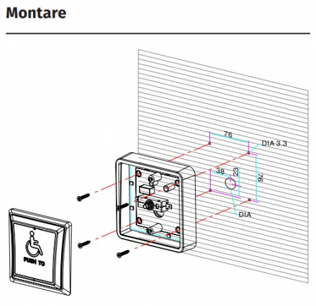 PBK-871(LED) * Buton de iesire pentru persoane cu dizabilitati, cu LED de stare bicolor [4]