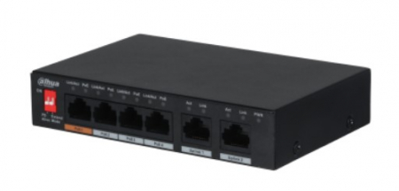 PFS3006-4ET-60-V2 * Switch POE - 4 + 2 xRJ45 porturi - 60W - 10/100MBPS -  fara management, protectie ESD Switch-uri - PFS3006-4ET-60-V2 * Switch POE - 4 + 2 xRJ45 porturi - 60W - 10/100MBPS -  fara management, protectie ESD