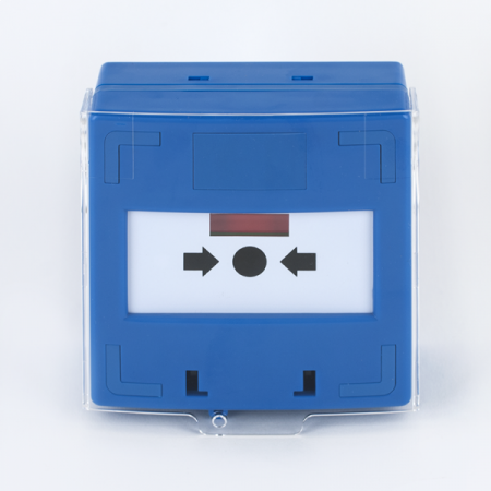 SCP-100-bl * Buton iesire de urgenta aplicabil, cu 3 comutatoare NC-COM-NO, din plastic, albastru [2]