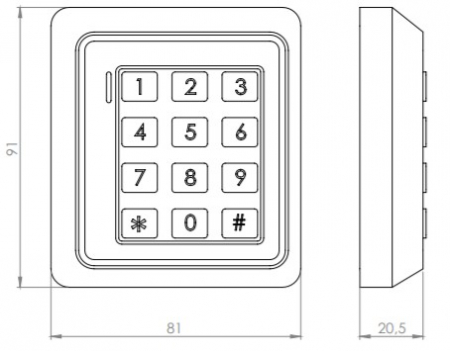 SK-30EM * Controler de acces standalone cu tastatura si cititor de carduri EM 125kHz [2]