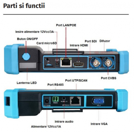 T-5200+ * Tester CCTV profesional, cu ecran tactil de 5.4” si sistem de operare Android [1]