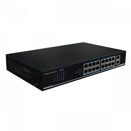 UTP1218-PSB150 * Switch ethernet PoE+, 16 porturi 10/100Mbps POE+ downlink, 2 porturi 10/100/100Mbps uplink, functie POE Watchdog Switch-uri - UTP1218-PSB150 * Switch ethernet PoE+, 16 porturi 10/100Mbps POE+ downlink, 2 porturi 10/100/100Mbps uplink, functie POE Watchdog
