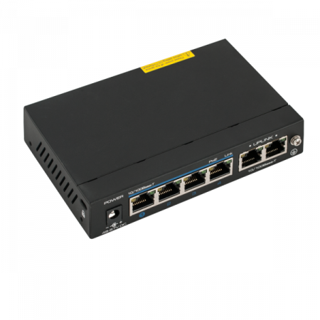 Switch-uri - UTP3-SW04-TP60 * Switch PoE+ 6 porturi 10/100Base-T (4 downlink, 2 uplink) pentru sisteme de supraveghere